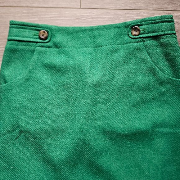 Ann Taylor green wool women's short skirt size 0 - Picture 6 of 6